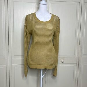Madewell Women’s Northshore Pulover Open Knit Sweater Yellow Size Medium